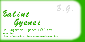 balint gyenei business card